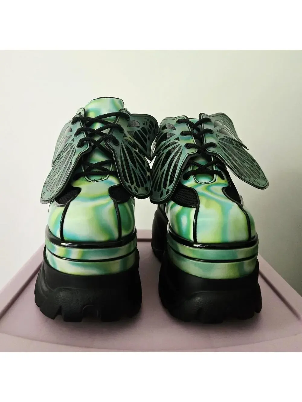 ☢️ Club Exx X Dolls Kill Transformed By The Beat Butterfly Platform Sneakers 🦋 - Picture 2 of 6